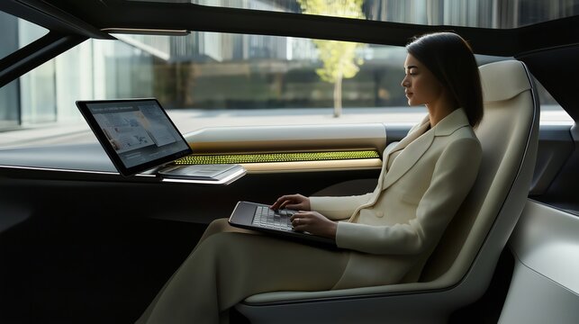 self driving vehicle. heads up display. automotive technology.