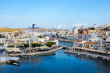 view of the port crete, greece