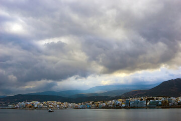 view of the port crete, greece