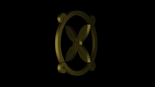 celtic knot georgian style on transparent background animation. 4K footage. 