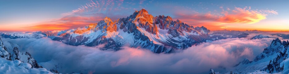 Majestic Mountain Peak at Sunset