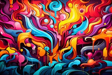 Abstract Graffiti Illustration Background, Graffiti Background, Graffiti Wallpaper, Graffiti Pattern, Street Art Graffiti, Graffiti Wall Background, Graffiti Digital Paper, AI Generative