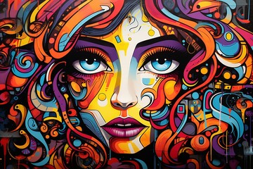 Abstract Graffiti Illustration Background, Graffiti Background, Graffiti Wallpaper, Graffiti Pattern, Street Art Graffiti, Graffiti Wall Background, Graffiti Digital Paper, AI Generative