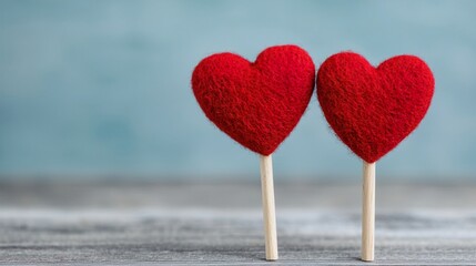 Home caregiver and senior woman concept. Caring Companionship with Felt Hearts