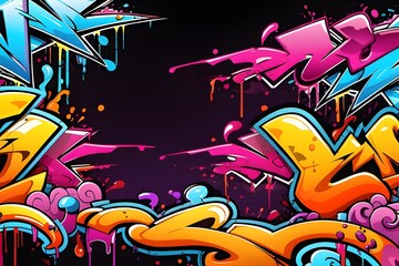 Obraz premium Graffiti Frame Background, Graffiti Border, Graffiti Frame, Graffiti background, Graffiti Art, Graffiti Wallpaper, AI Generative