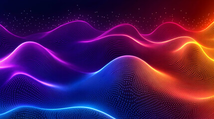 Fototapeta premium Abstract Background with Wavy Lines and Glowing Dots
