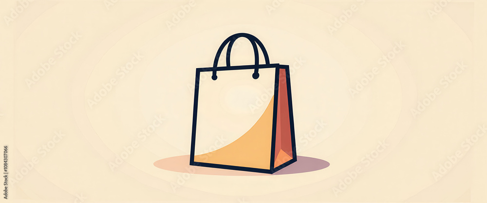 Poster a brown paper bag with a handle is sitting on a table. the bag is empty and has a brown color