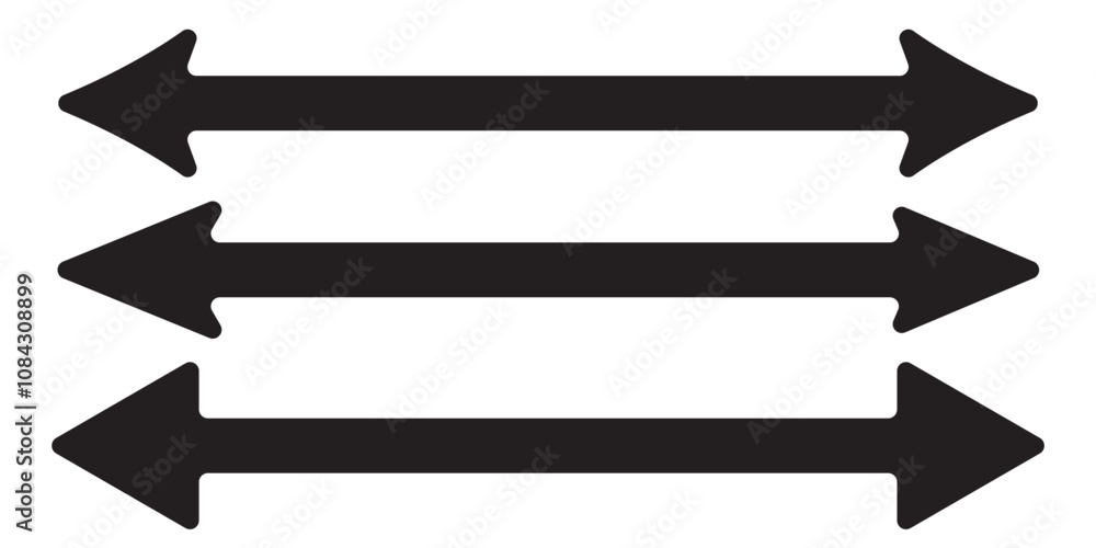 Poster double arrow icon. two side arrow icon symbol. left and right long arrow icon. double arrow icon iso