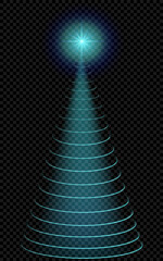 Christmas tree on a transparent background, vector graphics, Christmas tree with a bright star