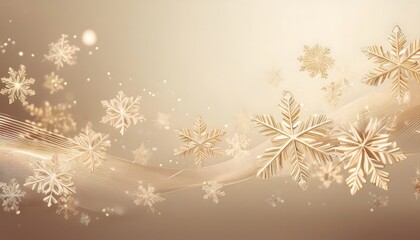 Elegant Golden Snowflakes Winter Festive Background