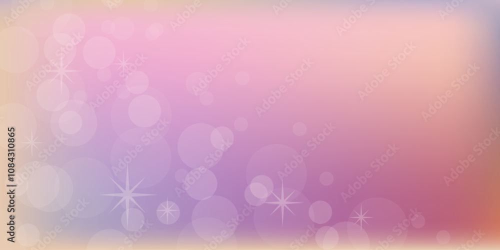 Poster magical gradient colorful smooth color blend vector background with star bokeh, festive celebration 