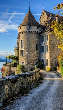 The majestic castle of morges  a historic gem overlooking lake geneva with scenic beauty