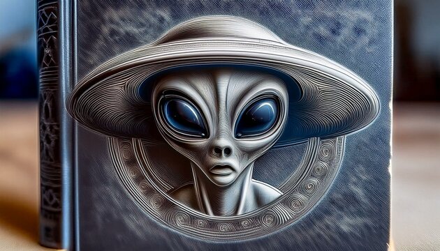 UFO and alien images in the form of different compositions created with artificial intelligence.