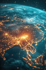 Obraz premium Earth from Space at Night