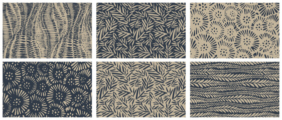 Organic Leaf Pattern. Bamboo Leaves Ornamental Texture. Floral Seamless Pattern. Palm Branch Background. Flourish Nature Summer Garden. Tropical Textile, Fabric Ornament.