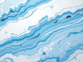 Obraz premium Abstract Blue and White Swirls in a Digital Painting. AI Generated