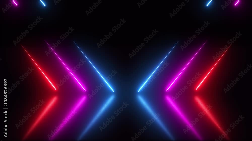 Poster abstract colorful background with neon light looping animation