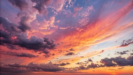 Whimsical abstract sunset sky with vibrant colors, abstract background, vibrant colors, imaginative world