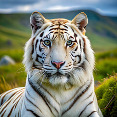 Obraz premium white tiger in ice land