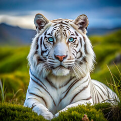 Obraz premium white tiger in ice land