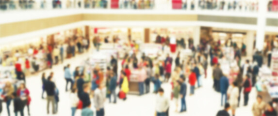 Blurred background of a bird's eye view of shoppers taking advantage of limited-time offers, black friday, shopping, aerial view