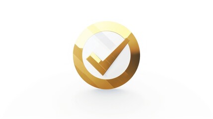 Obraz premium Golden Checkmark Icon