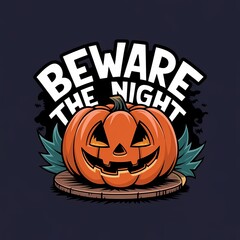 "Beware the Night" cute quote illustration