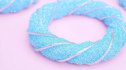Create stunning christmas decoration icons with sparkling blue wreaths for festive cheer