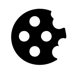 Icon of a chocolate chip cookie, symbolizing desserts or baking.