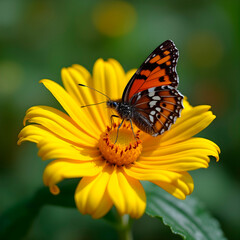 Fototapeta premium butterfly on flower