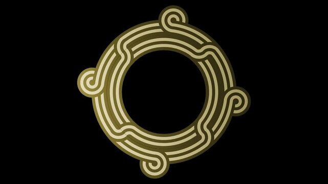 celtic knot georgian style transparent background for logo icon. 4K footage.