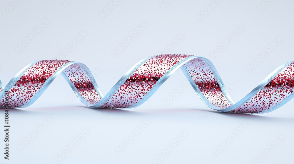 Poster explore the dynamic beauty of a twisting ribbon design with sparkling texture and shimmering colors