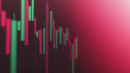 Market Digital for Digital stock analysis, soft background, red and green indicators, 3D illustration