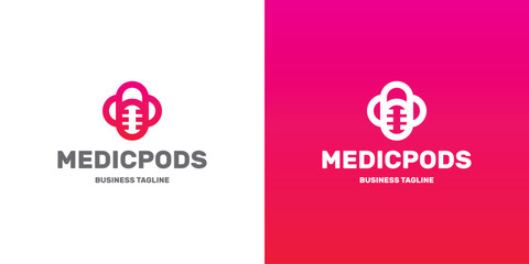 medical podcast logo vector