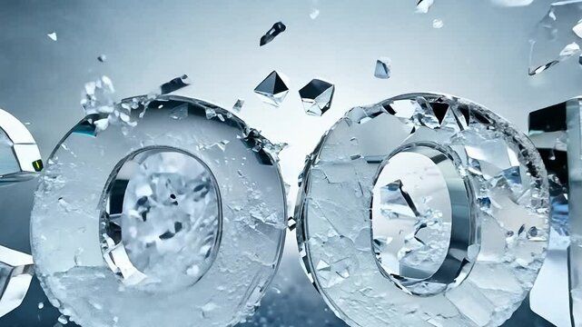 An animated lettering of the word Cool made of water and ice shards.