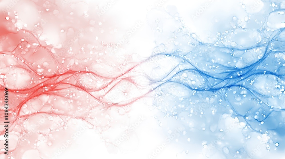 Aufkleber dynamic abstract background with intertwined blue and red lines, modern design for technology creati