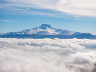 Mount Erciyes Ski Resort Drone Photo in the Winter Season, Hacilar Kayseri, Turkiye (Turkey)
