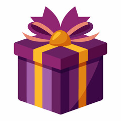 Christmas gift box deep purple color vector illustration