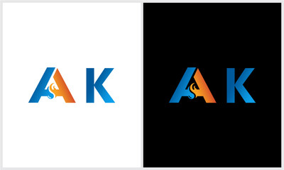 vector initial letter AK.eps