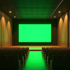Fototapeta premium empty movie theater TV green 