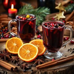 Mulled wine. Christmas.