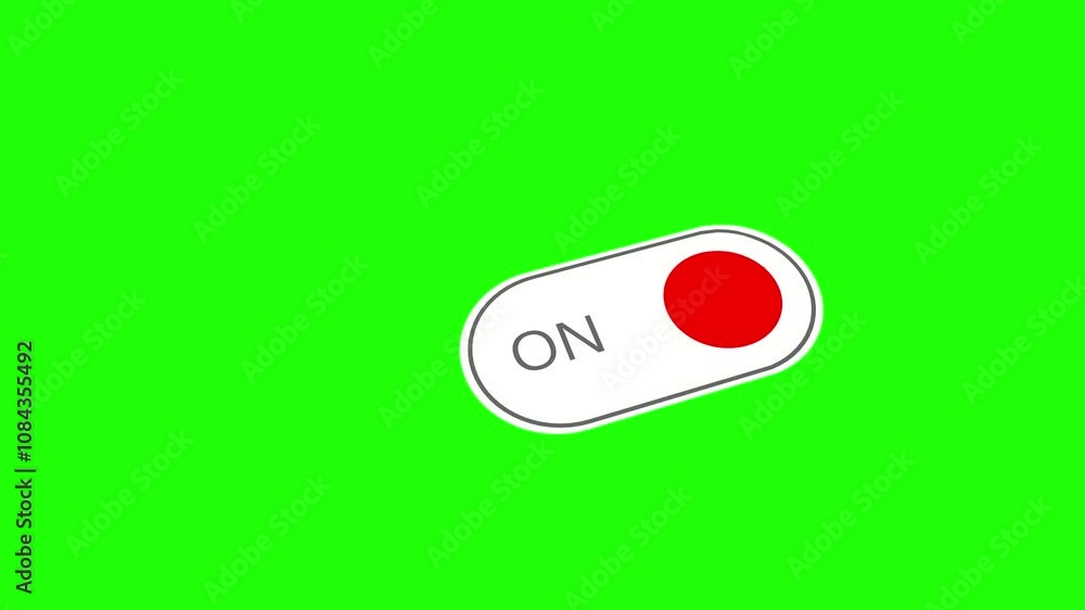 Poster Animated toggle switch on a green screen background set to 