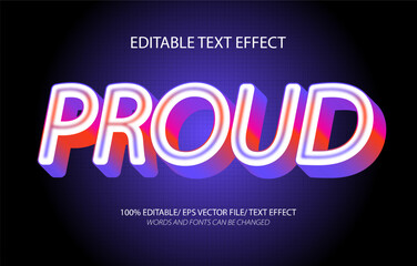 Obraz premium Pround editable text effect, 3D editable text template.