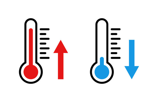 Thermometer temperature up and down icon