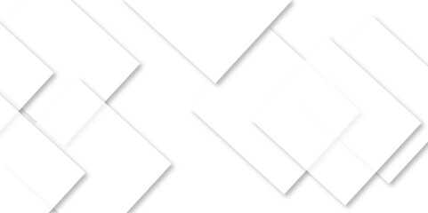 Obraz premium Modern white and gray technology concept diamond triangle geometric line background. Creative design with white boxes and 3d white rectangle business card. soft shadows as pattern, top view. squares.