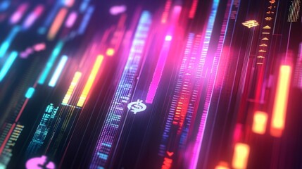 A dynamic business background featuring an economic graph with rising and falling lines, overlaid with currency symbols representing global exchange rates.