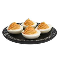 Ultrarealistic UHD Photo of Deviled Eggs with Creamy Yolk Filling, Perfectly Garnished and Arranged for Thanksgiving or Christmas Feast
