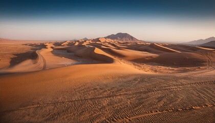 Dakar rally terrain, silk way rally, desert track landscape