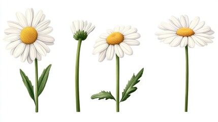 Fototapeta premium White flower arrangement with green leaves
