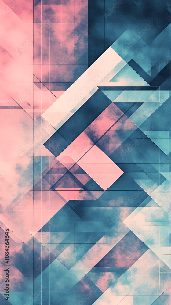 Poster multicolored polygon design creating a vibrant and dynamic wallpaper.